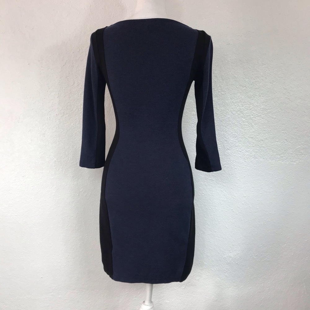 H&M Navy and Black Colorblock Dress Sz XS - Picture 2 of 8